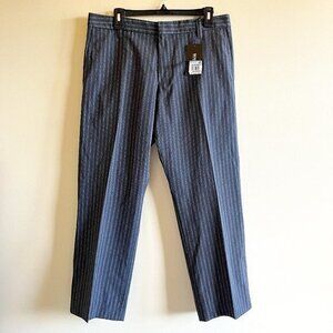 NEW Hugo Boss Dress Pants Mens Size 34R Pinstripe‎ Print Gray Straight Leg Work